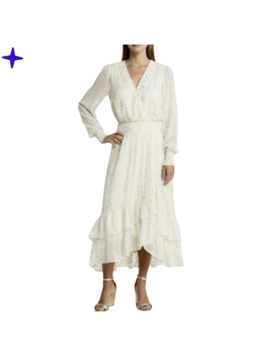 Lilly Pulitzer Dresses & Skirts - Lilly Pulitzer Womens Cristiana Midi Dress Size 6 White Gold Flowly Bridal